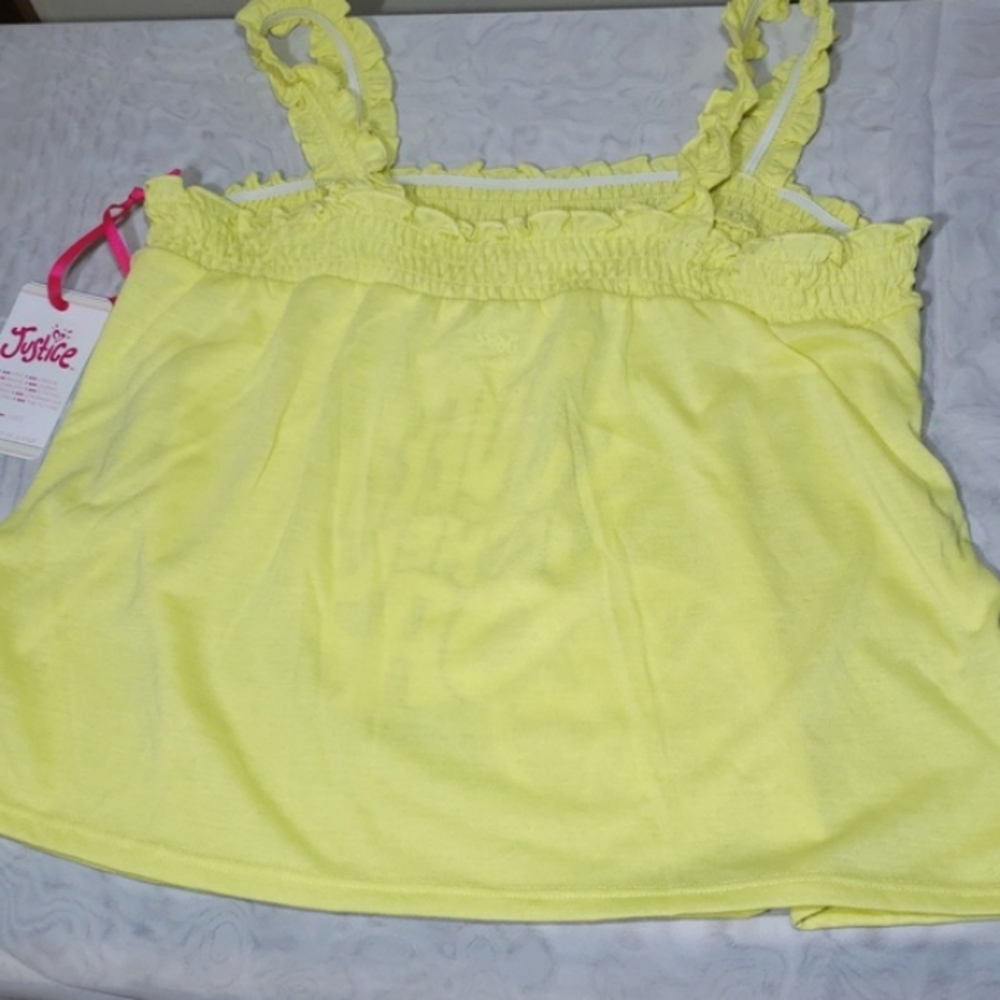 NWT Justice Girls Smocked Tank &Short Pajama Set &Scrunchie, 2-Piece Sz 16/18 - Picture 13 of 16